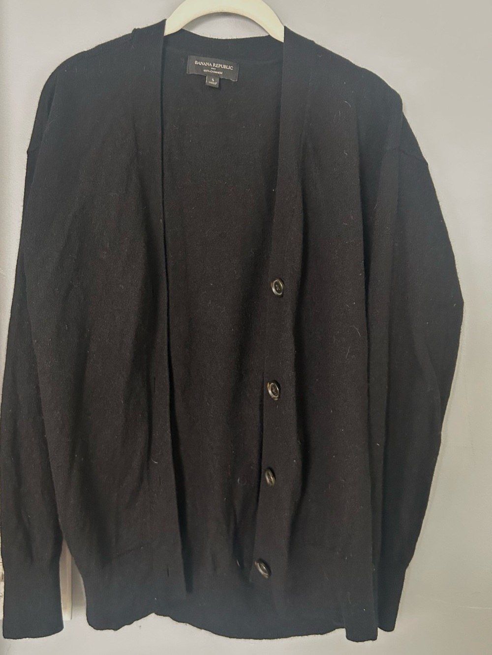 Banana Republic Men’s Black Button-Front Cardigan Sweater